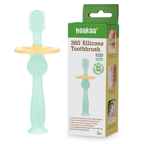 Haakaa - 360° Silicone Toothbrush - Blue - 6 months+ N1