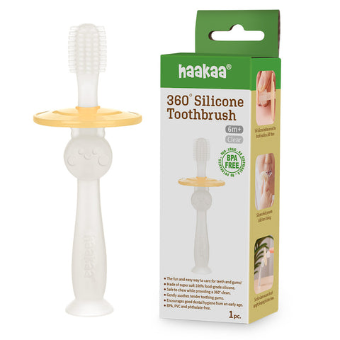 Haakaa - 360° Silicone Toothbrush - Clear - 6 months+ N1