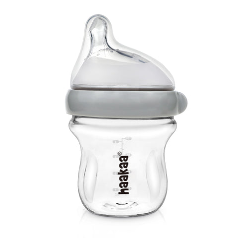 Haakaa - Generation 3 Glass Baby Bottle 120ml - Grey N1