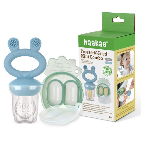 Haakaa - Fresh Food Feeder - Sky Blue - Mini Combo