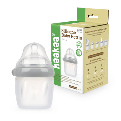 Haakaa - Generation 3 Silicone Baby Bottle 160ml - Grey N1