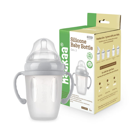 Haakaa - Generation 3 Silicone Baby Bottle 250ml - Grey N1