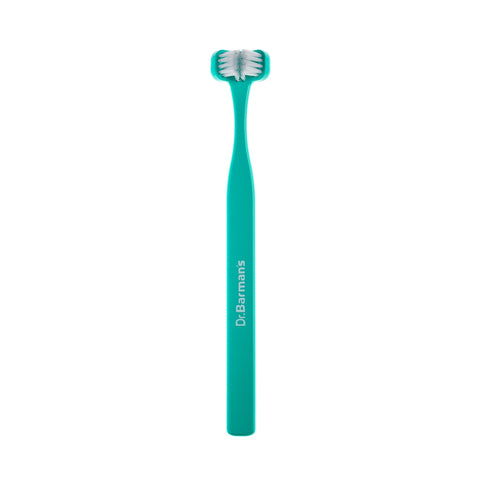 Dr.Barman's - SuperBrush 2 - Petrol Blue - Three-Headed Toothbrush for 6-11y