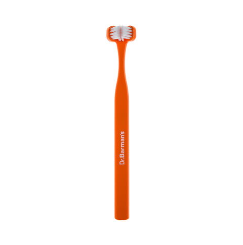 Dr.Barman's - SuperBrush 2 - Orange - Three-Headed Toothbrush for 6-11y