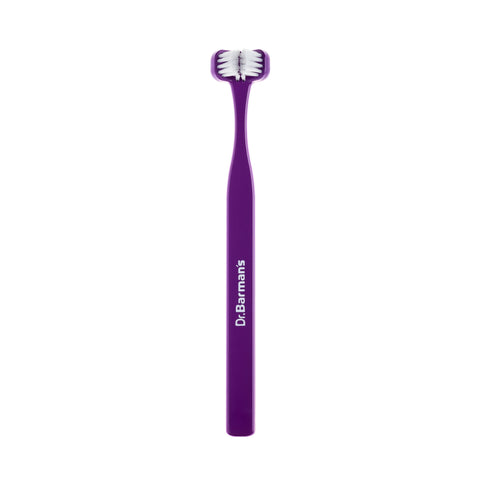 Dr.Barman's - SuperBrush 2 - Purple - Three-Headed Toothbrush for 6-11y