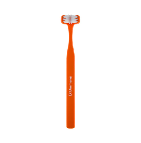 Dr.Barman's - Superbrush 1 - Orange - Three-Headed Toothbrush for 0-6y