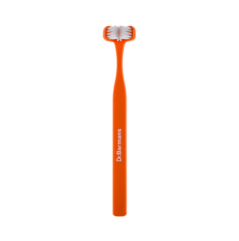 Dr.Barman's - Superbrush 3 - Orange - Three-Headed Toothbrush for 12+y