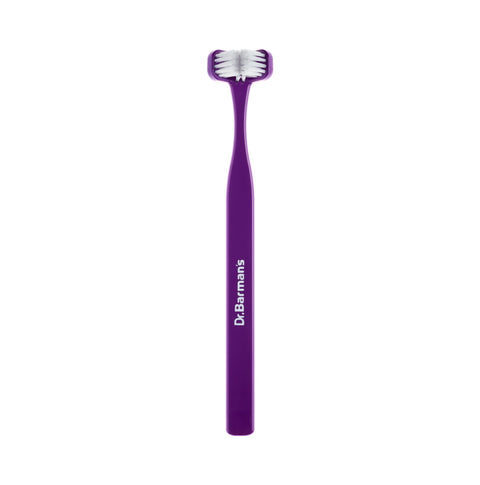 Dr.Barman's - Superbrush 3 - Purple - Three-Headed Toothbrush for 12+y