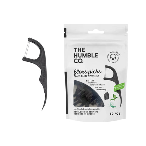 Humble - Dental Floss Picks - Double Thread - Charcoal - N50