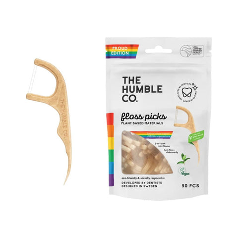 Humble - Dental Floss Picks - Proud Version - Double Thread - Mint N50