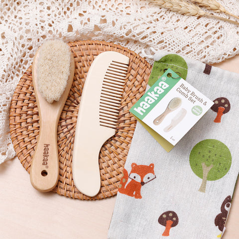 Haakaa - Goat Wool Baby Hair Brush and Comb N2